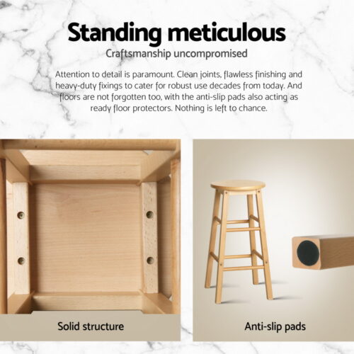 Artiss Bar Table and Stools Set Dining Desk Kitchen Chairs Cafe Pub - Image 6
