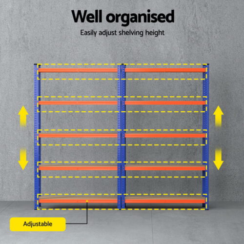 2 x 1.8M Giantz Garage Shelving Warehouse Rack - Image 5