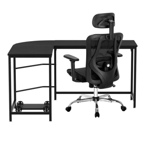 Artiss Computer Desk L-Shape Corner Desks Ergonomic Office Chair Mesh Chairs - Image 3