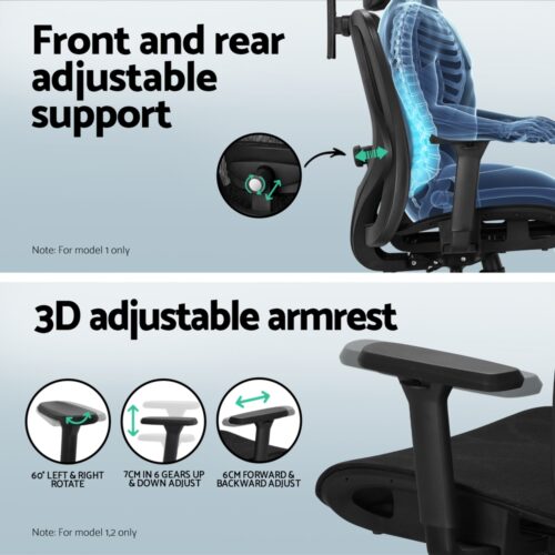 Artiss Computer Desk L-Shape Corner Desks Ergonomic Office Chair Mesh Chairs - Image 6