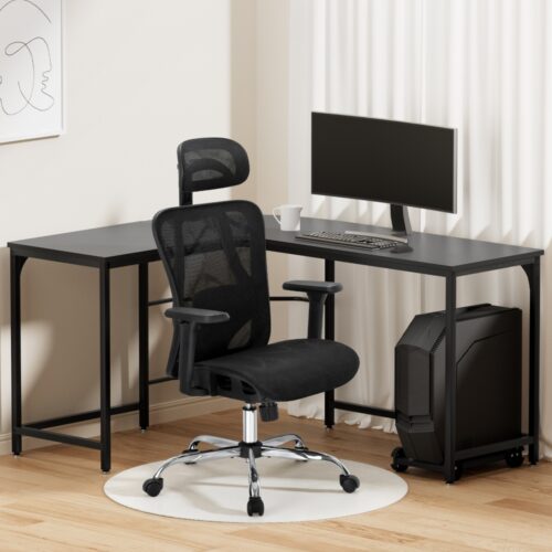 Artiss Computer Desk L-Shape Corner Desks Ergonomic Office Chair Mesh Chairs - Image 7