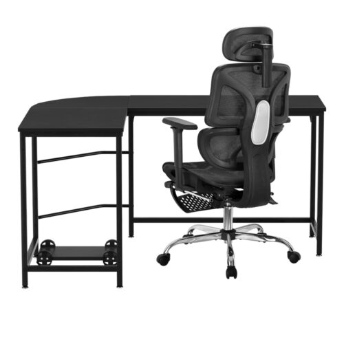Artiss Computer Desk L-Shape Study Desks Ergonomic Office Chair Mesh Chairs - Image 3