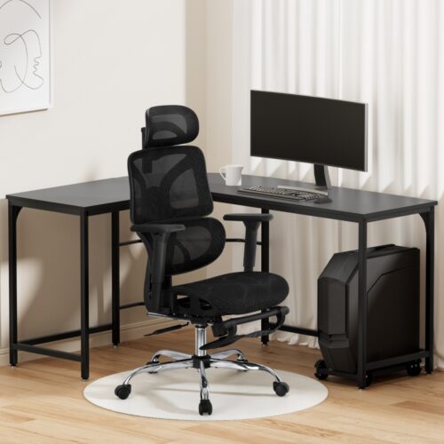Artiss Computer Desk L-Shape Study Desks Ergonomic Office Chair Mesh Chairs - Image 7