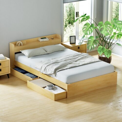 Artiss Bed Frame Double Size with Charging Ports and 2 Drawers AURA - Image 7