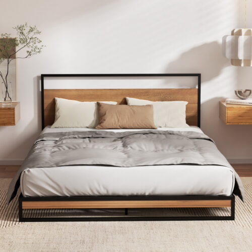 Artiss Bed Frame Queen Size Metal Frame DANE with Mattress - Image 4