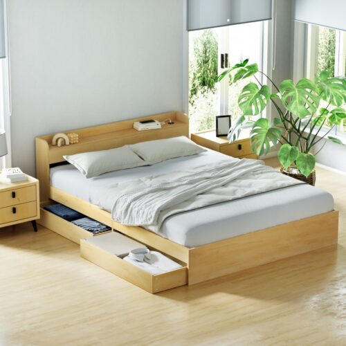 Artiss Bed Frame Queen Size with Charging Ports and 2 Drawers AURA - Image 7