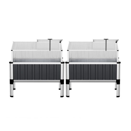 2x Green Fingers Raised Garden Bed 80x49x74cm Greenhouse Planter Box Galvanised - Image 3