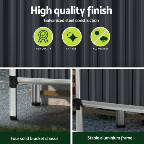 2x Green Fingers Raised Garden Bed 80x49x74cm Greenhouse Planter Box Galvanised - Image 4