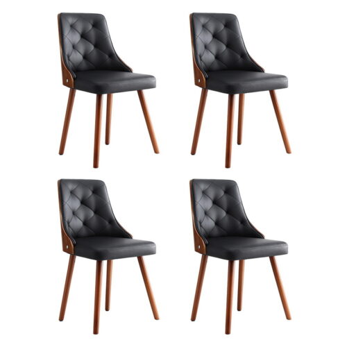 Artiss 4x Dining Chairs Cafe Kitchen Lounge Chair Wooden PU Leather Upholstered