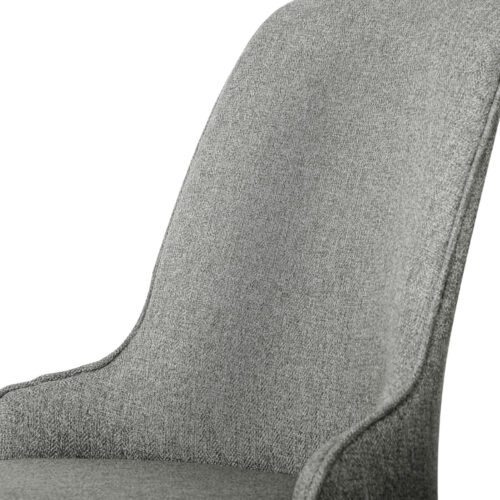 Artiss 4x Dining Chairs Kitchen Chair Retro Vintage Linen Fabric Steel Legs Grey - Image 3