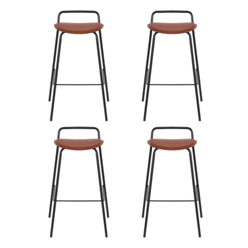 4x Artiss Bar Stools Kitchen Counter Dining Chairs Retro Set Metal Brown - Image 5