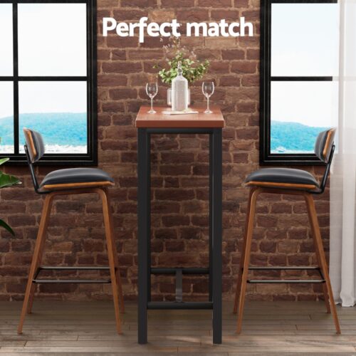 Artiss Bar Table and Stools Set Dining Desk Kitchen Chairs Cafe Pub - Image 7