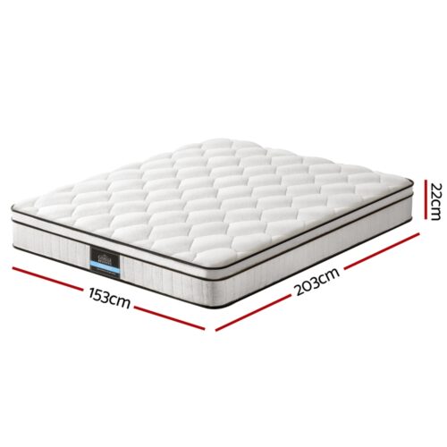 Giselle Bedding 22cm Mattress Queen Size Pocket Spring Euro Top Medium Firm - Image 2