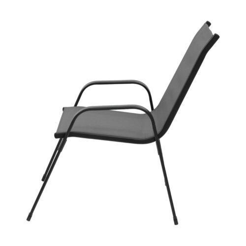 Gardeon 4PC Outdoor Dining Chairs Stackable Lounge Chair Patio Furniture Grey - Image 3