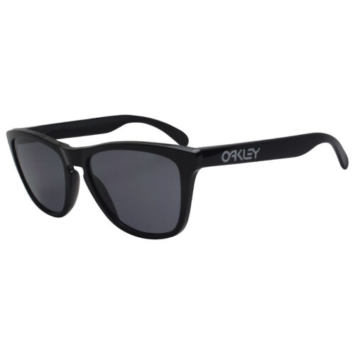Ex Display Oakley Custom Frogskins Matte Black Frame Grey Lens Mens Sunglasses