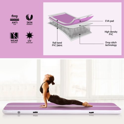 Everfit 3M Air Track Gymnastics Tumbling Exercise Cheerleading Mat Inflatable Purple - Image 4