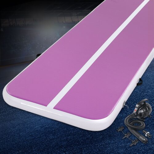 Everfit 3M Air Track Gymnastics Tumbling Exercise Yoga Mat with Pump Inflatable Purple - Image 7