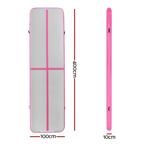 Everfit 4M Air Track Gymnastics Tumbling Exercise Cheerleading Mat Inflatable Pink - Image 2