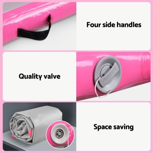 Everfit 4M Air Track Gymnastics Tumbling Exercise Cheerleading Mat Inflatable Pink - Image 5