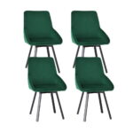 Artiss 4x Dining Chairs Cafe Kitchen Living Room Chair Velvet Swivel Base Green