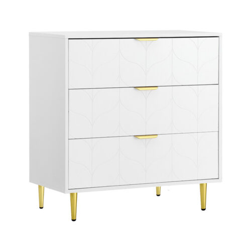 Artiss 3-Drawers Chest Dresser Lowboy Storage Cabinet White
