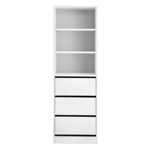 Artiss Chest of Drawers Dresser Tallboy Storage Cabinet 3 Shelves White - Image 3