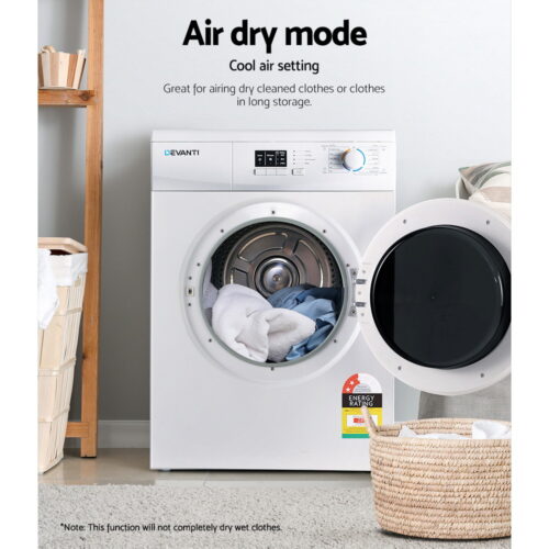 Devanti 7kg Tumble Dryer Vented Clothes Dryer 15 Drying Modes Freestanding White - Image 5
