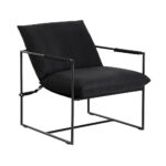 Artiss Armchair Accent Lounge Chair Sling Split Cushion Metal Sofa Fabric Black