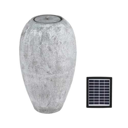 Gardeon Solar Fountain Water Feature Outdoor Fountain LED Lights Cylinder Beige - Image 3