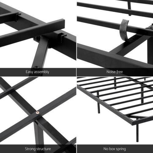 Artiss Double Bed Frame Floating Metal Mattress Base Platform with Smart LED Lights - Image 6