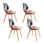 Artiss 4x Dining Chairs Retro Replica DSW Cafe Kitchen Chair Fabric Wooden Legs
