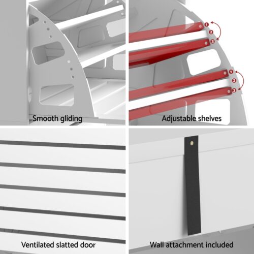 Artiss Shoe Cabinet Storage Drawer 45 Pairs White - Image 5