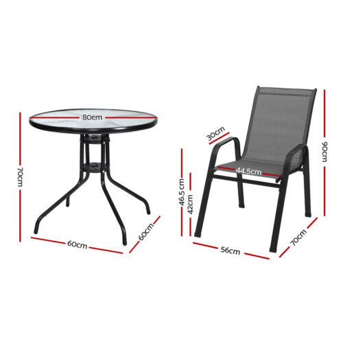 Gardeon Outdoor Dining Set Table and Chairs Patio Garden Furniture Bistro Set - Image 2