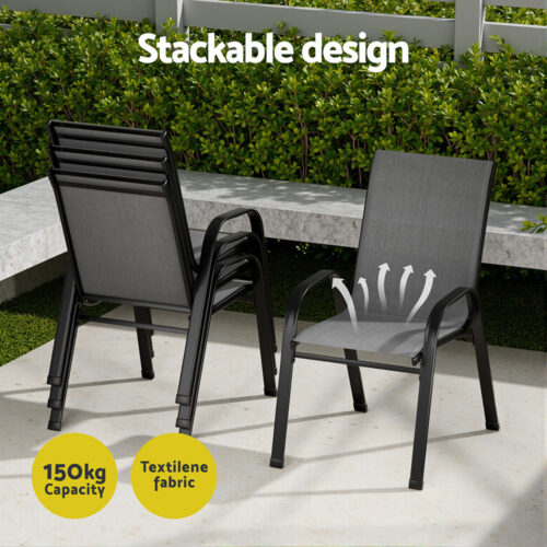 Gardeon Outdoor Dining Set Table and Chairs Patio Garden Furniture Bistro Set - Image 5