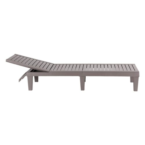 Gardeon Sun Lounge Adjustable Recliner Patio Outdoor Furniture Lightweight Grey - Image 3