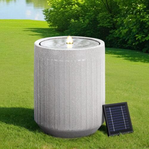 Gardeon Solar Fountain Water Feature Outdoor Fountain LED Lights Beige - Image 7