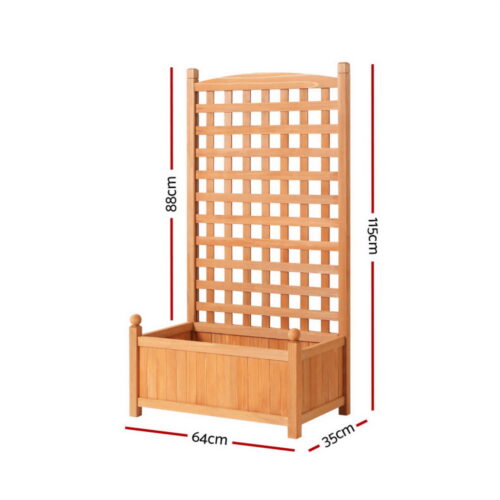 Green Fingers 2X Garden Bed Wooden 64x35x115cm Planter Raised Box Container Trellis - Image 2