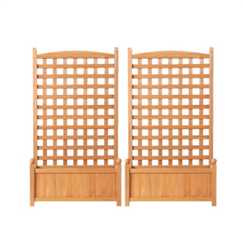 Green Fingers 2X Garden Bed Wooden 64x35x115cm Planter Raised Box Container Trellis - Image 3