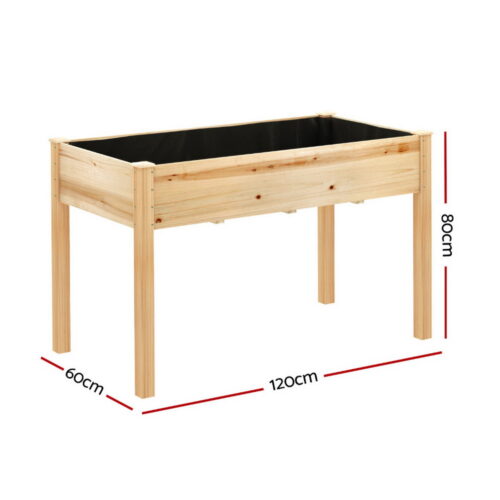 Green Fingers Raised Garden Bed 2x Elevated 120x60x80cm Wooden Planter Box Container - Image 2