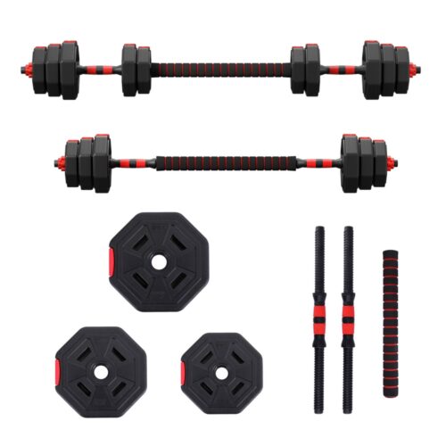 Everfit 20kg Adjustable Dumbbell Barbell Set Weight Plates Home Workout - Image 3