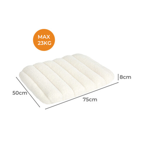 Pawz M Size Orthopedic Dog Bed with Sherpa Plush Removable Cover White - Image 3