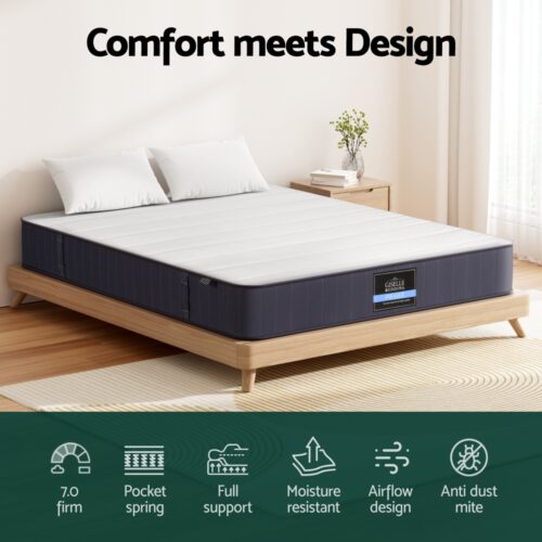 Giselle Bedding 20cm Mattress King Bed Pocket Spring Mattresses Foam 7.0 Firm - Image 4