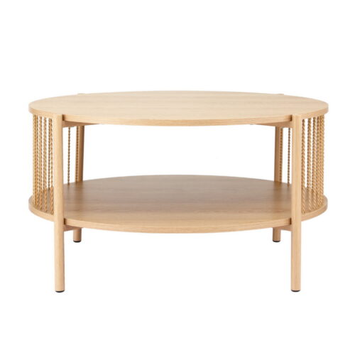 Artiss Coffee Table 2-Tier Storage Side Table Bedside Rustic Storage Shelf Wood - Image 3