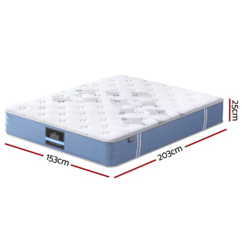 Giselle Bedding 25cm Mattress Queen Bed Pocket Spring Mattresses Medium Firm - Image 2