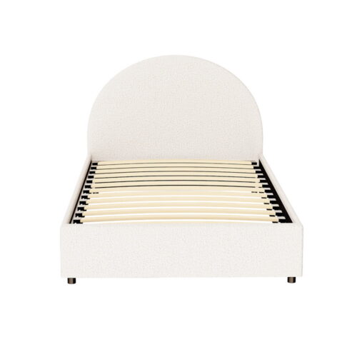 Artiss Bed Frame Gas Lift Strorage Beds Base Platform Boucle Fabric King Single ELLA - Image 3