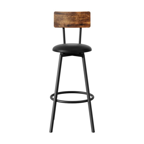 Artiss 4X Industrial Bar Stools Upholstered Counter Chairs Cushioned Steel Frame - Image 3