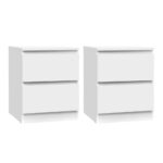 Artiss 2x Bedside Table Drawers Side Table Storage Cabinet Nightstand White PEPE