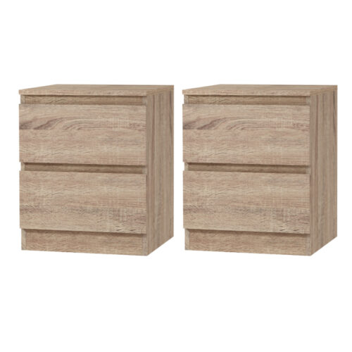 Artiss 2x Bedside Table Drawers Side Table Storage Cabinet Nightstand Oak PEPE