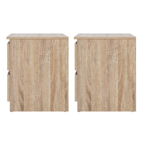 Artiss 2x Bedside Table Drawers Side Table Storage Cabinet Nightstand Oak PEPE - Image 3