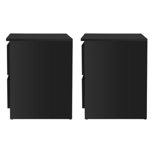 Artiss 2x Bedside Table Drawers Side Table Storage Cabinet Nightstand Black PEPE - Image 3